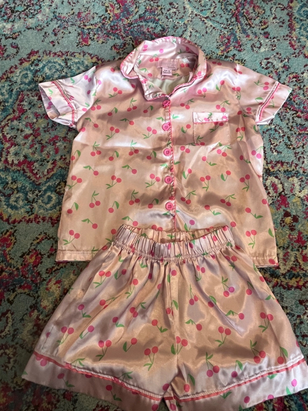 Freestyle Pink Cherry Satin Pajama Set